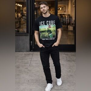 Ice Cube Today Was A Good Day Graphic T-Shirt Rap Hip Hop Streetwear Black Tee